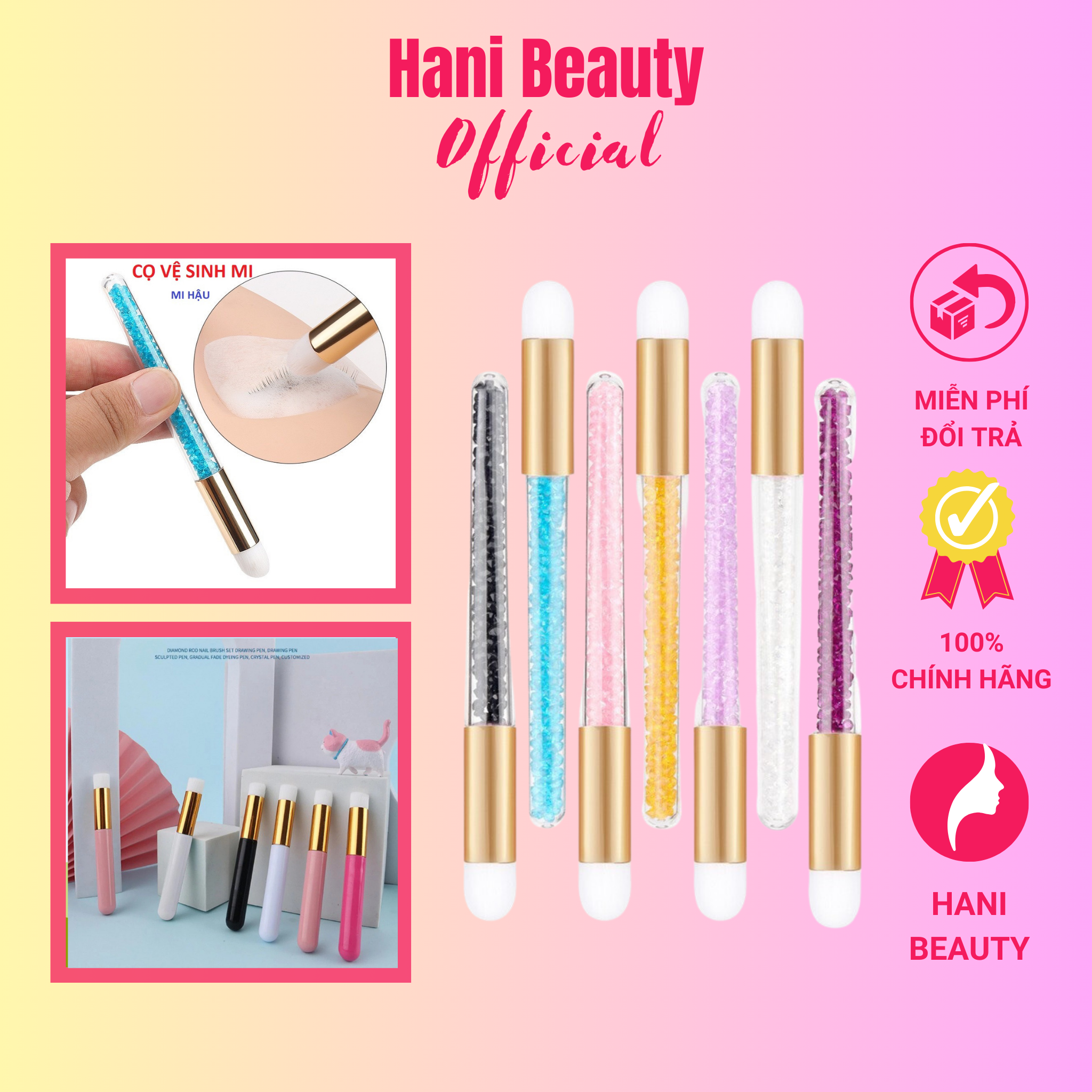 ™ cọ vệ sinh lông mi - cọ vệ sinh mi an toàn - dễ sử dụng - hani beauty