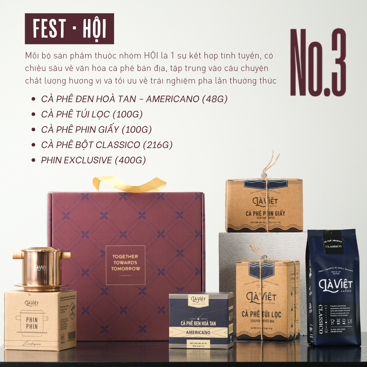 Hộp Quà HỘI - FEST NO.3 - Cà Phê & Phin Là Việt - Là Việt Coffee Set