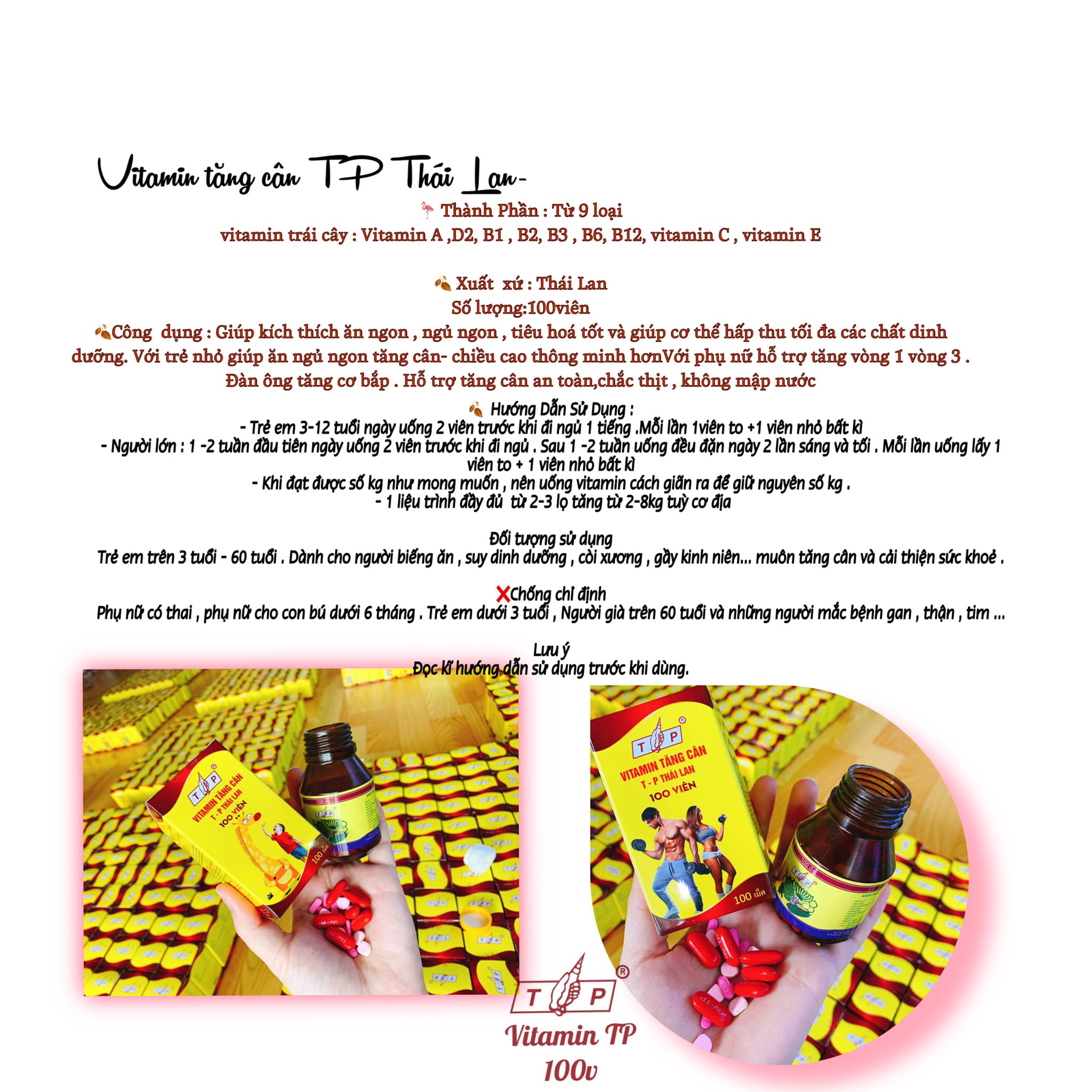 Vitamin tăng cân Thái Lan, vitamin tăng cân, thực phẩm tăng cân ( dành cho trẻ em và người lớn)