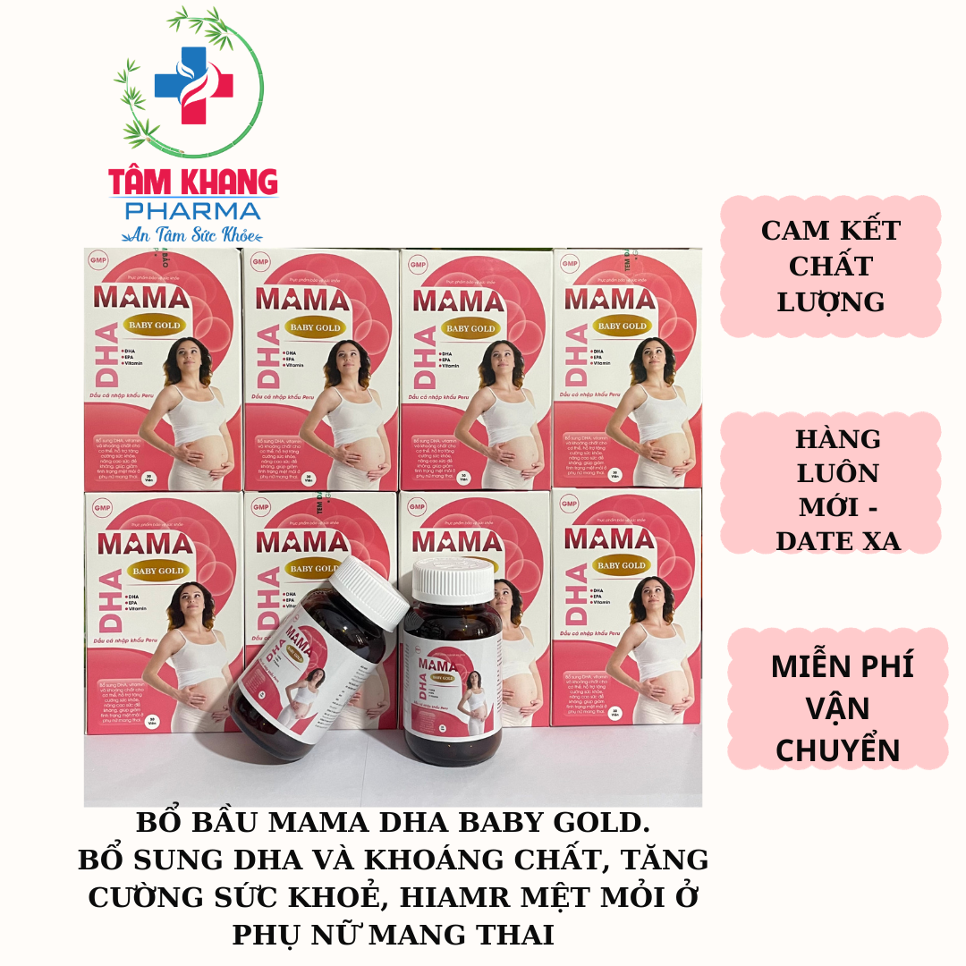 BỔ BẦU MAMA DHA BABY GOLD. BỔ SUNG DHA, VITAMIN VÀ KHOÁNG CHẤT CHO CƠ THẾ, HỖ TRỢ TĂNG CƯỜNG SỨC KHOẺ,
