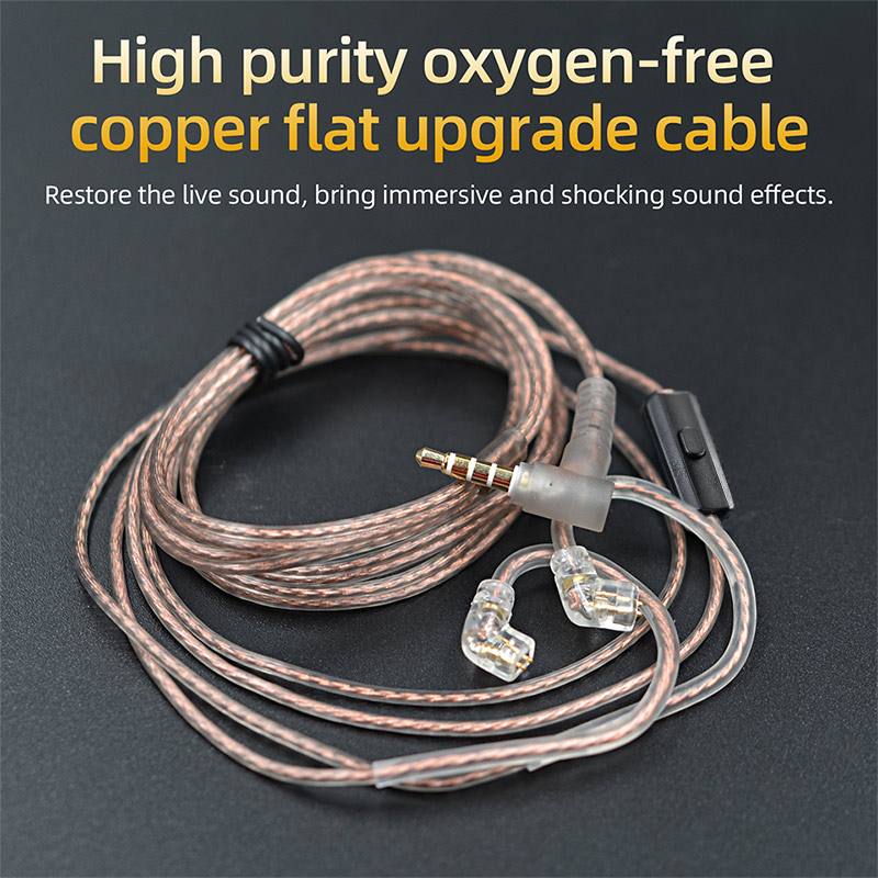 KZ Oxygen free copper Wire Pink Gold cross reel upgrade 0.75mm Cable for ZST/ZS10/AS10/BA10/ZSN/MT1