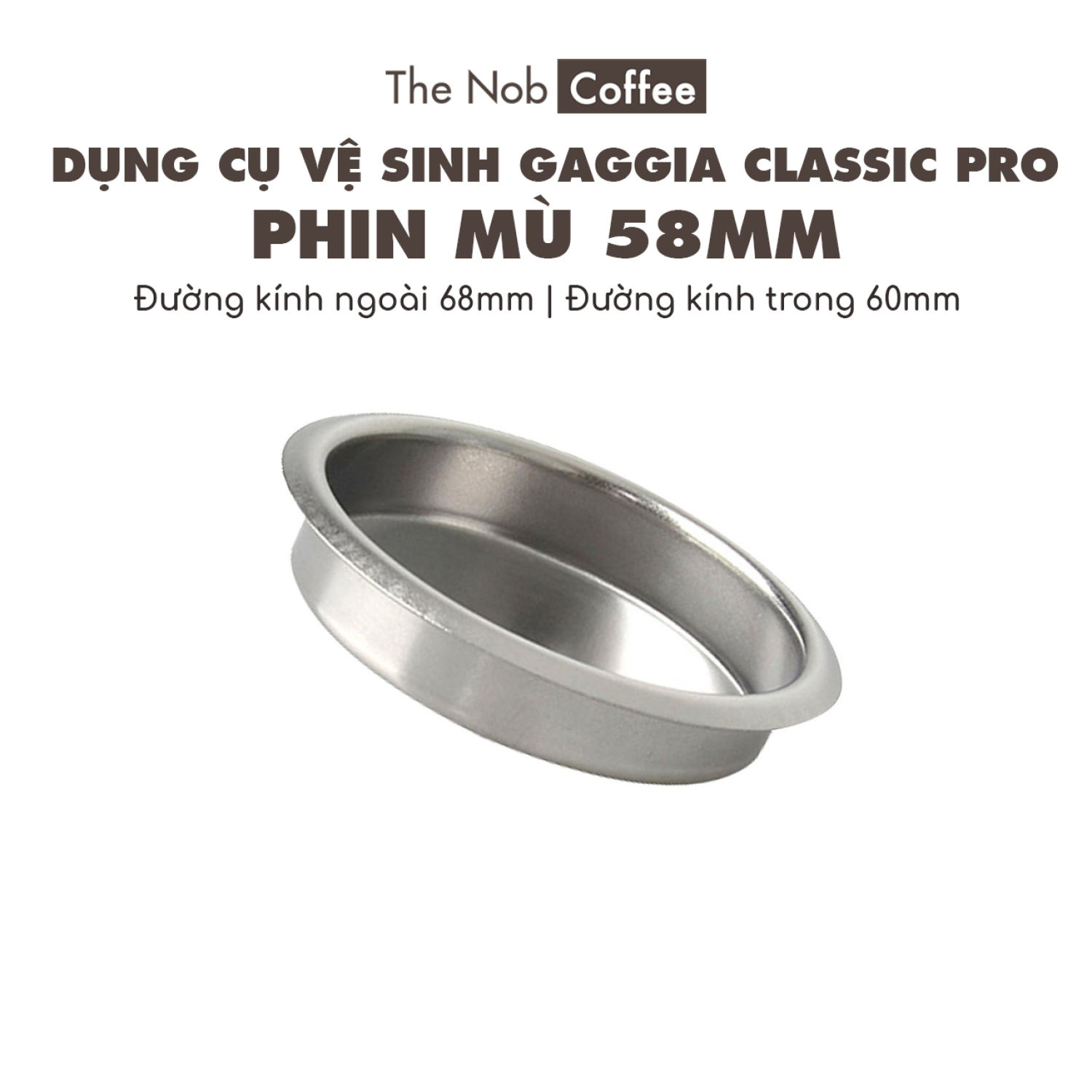 Phin mù inox 58mm - Dụng cụ vệ sinh máy pha cà phê