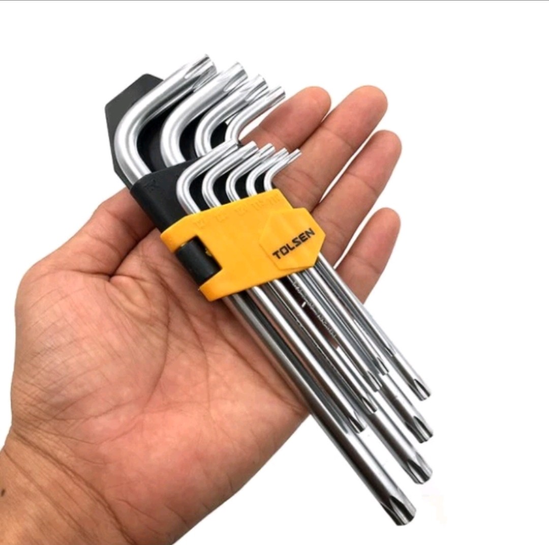 Bộ Lục Giác Đầu Bông Hoa Thị 9 Cây Tiêu Chuẩn TOLSEN Thép Không Gỉ