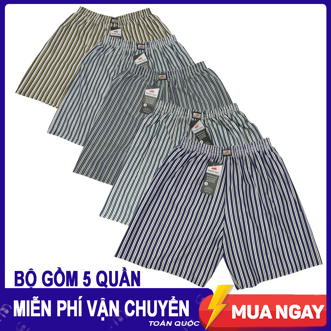 COMBO 5 Quần đùi Nam mặc nhà quần đùi nam kẻ sọc