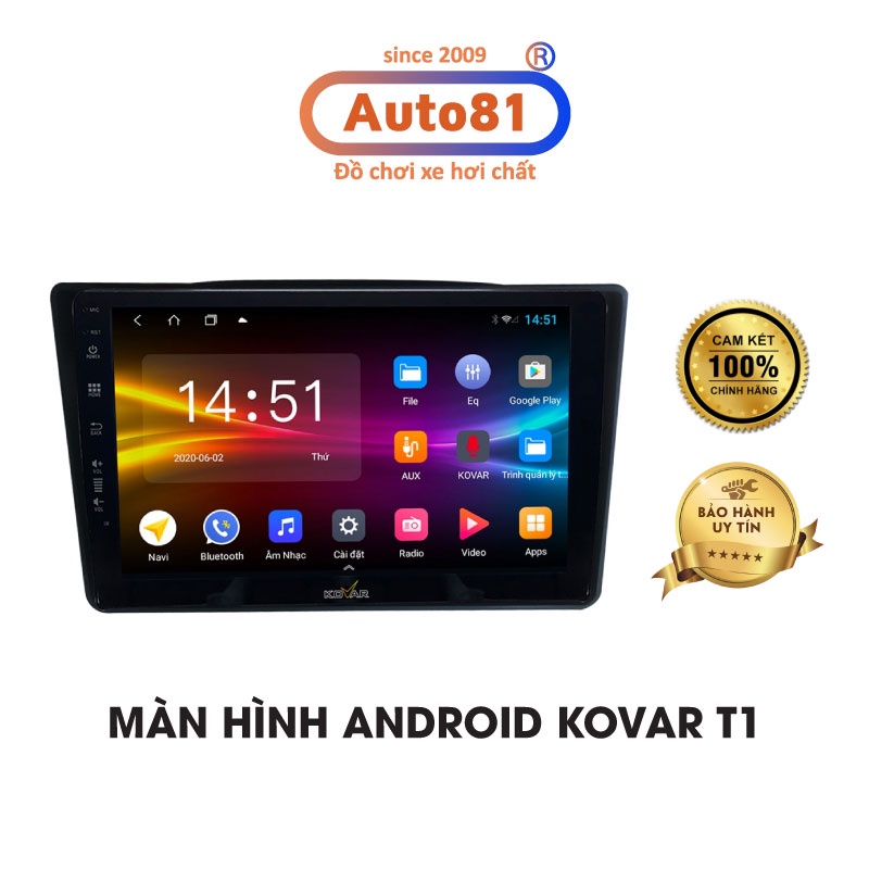 Màn hình ô tô Kovar T1 màn hình android ra lệnh giọng nói check ph ạt nguội giải trí đa phương tiện ( BH 18 tháng)