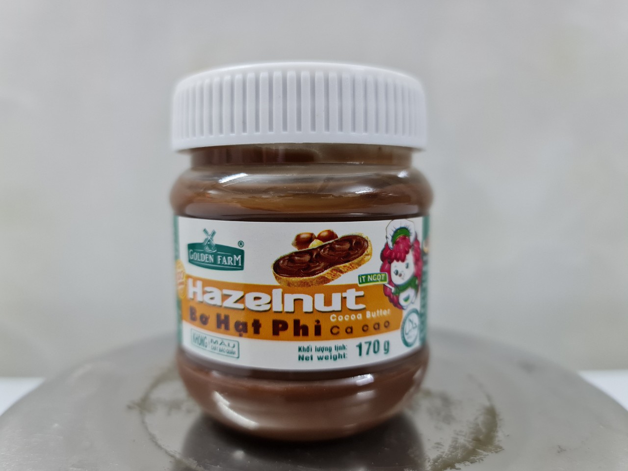[Hộp nhỏ 170g] BƠ PHẾT HẠT PHỈ CA CAO [VN] GOLDEN FARM Hazelnut Cocoa Butter (halal)