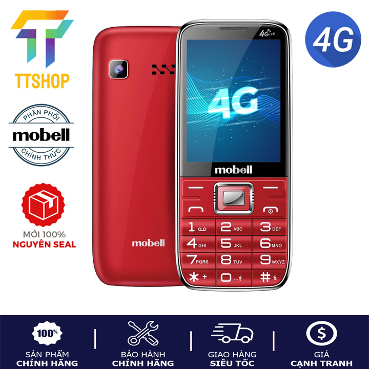 Điện thoại mobell m539 4g ,pin trâu, màn hình rộng 2.8" - hàng chính hãng