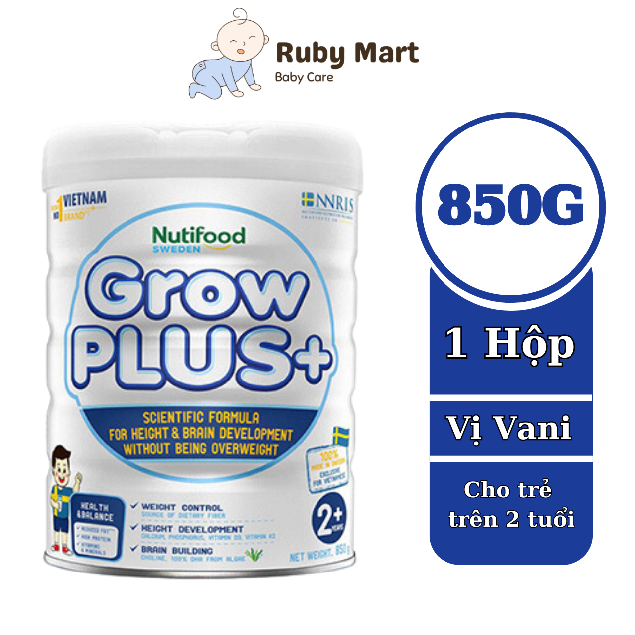 White growth plus milk powder help kids to develop their height and brain, overweight 850g (2 years old or older)