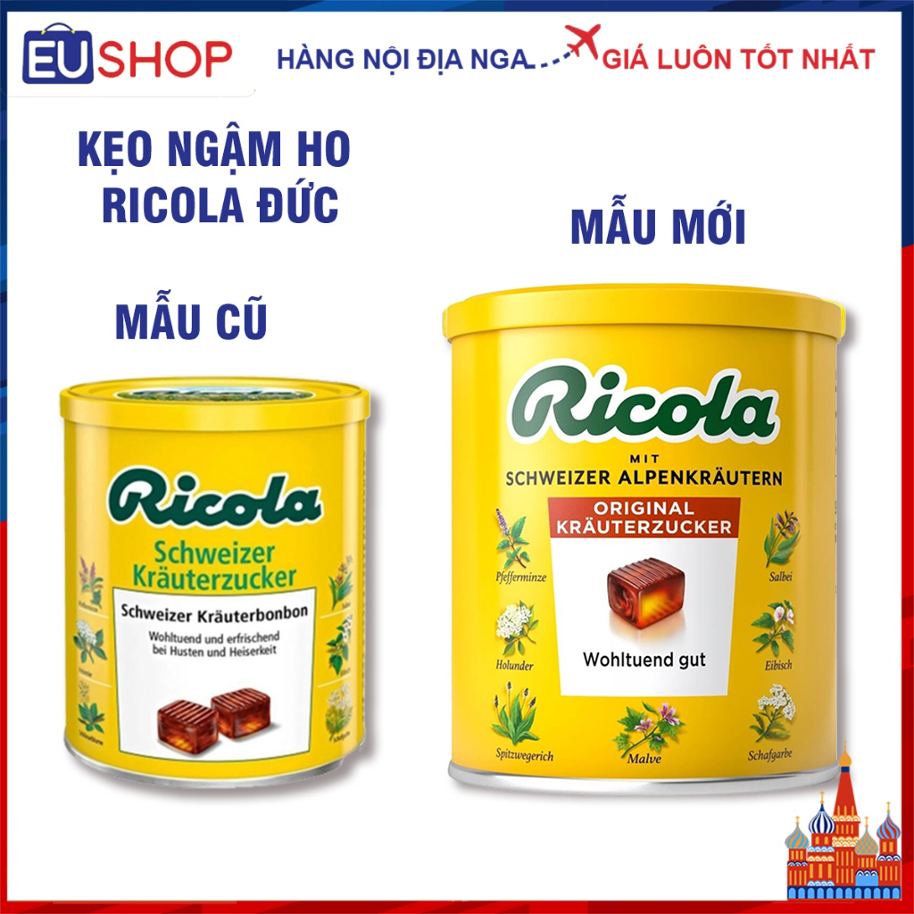 Kẹo ngậm ho thảo dược Ricola Original Đức, hộp 250g