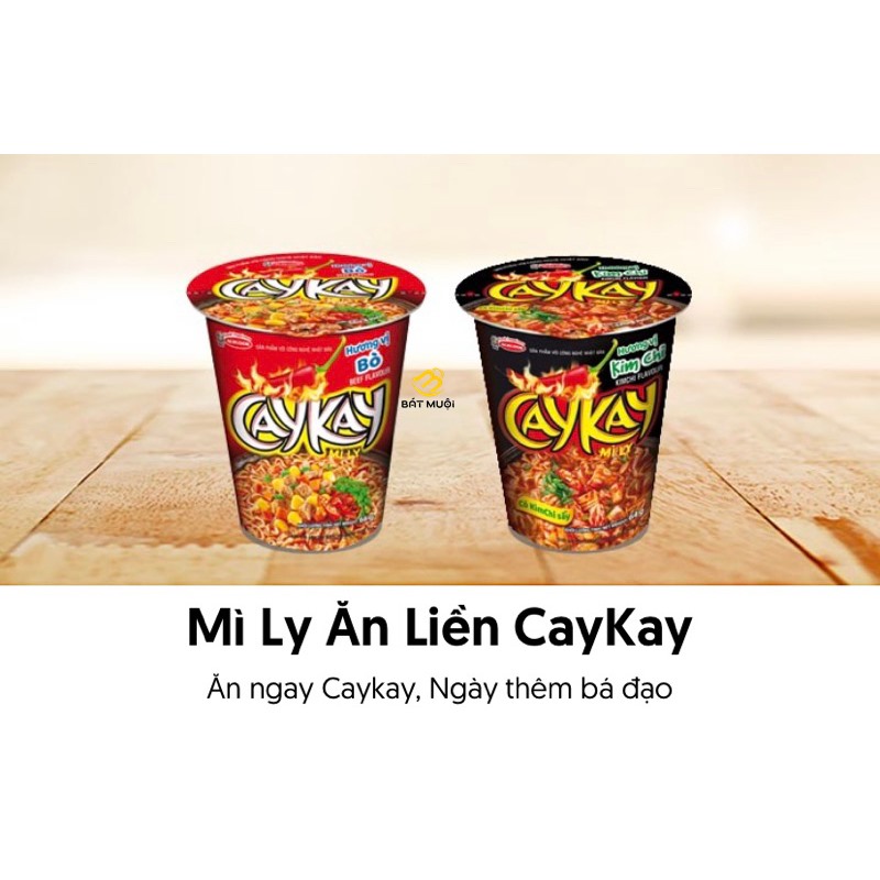 Mì caykay vị kim chi/bò ly 66g - thùng 24 ly - tạp hóa bát muội
