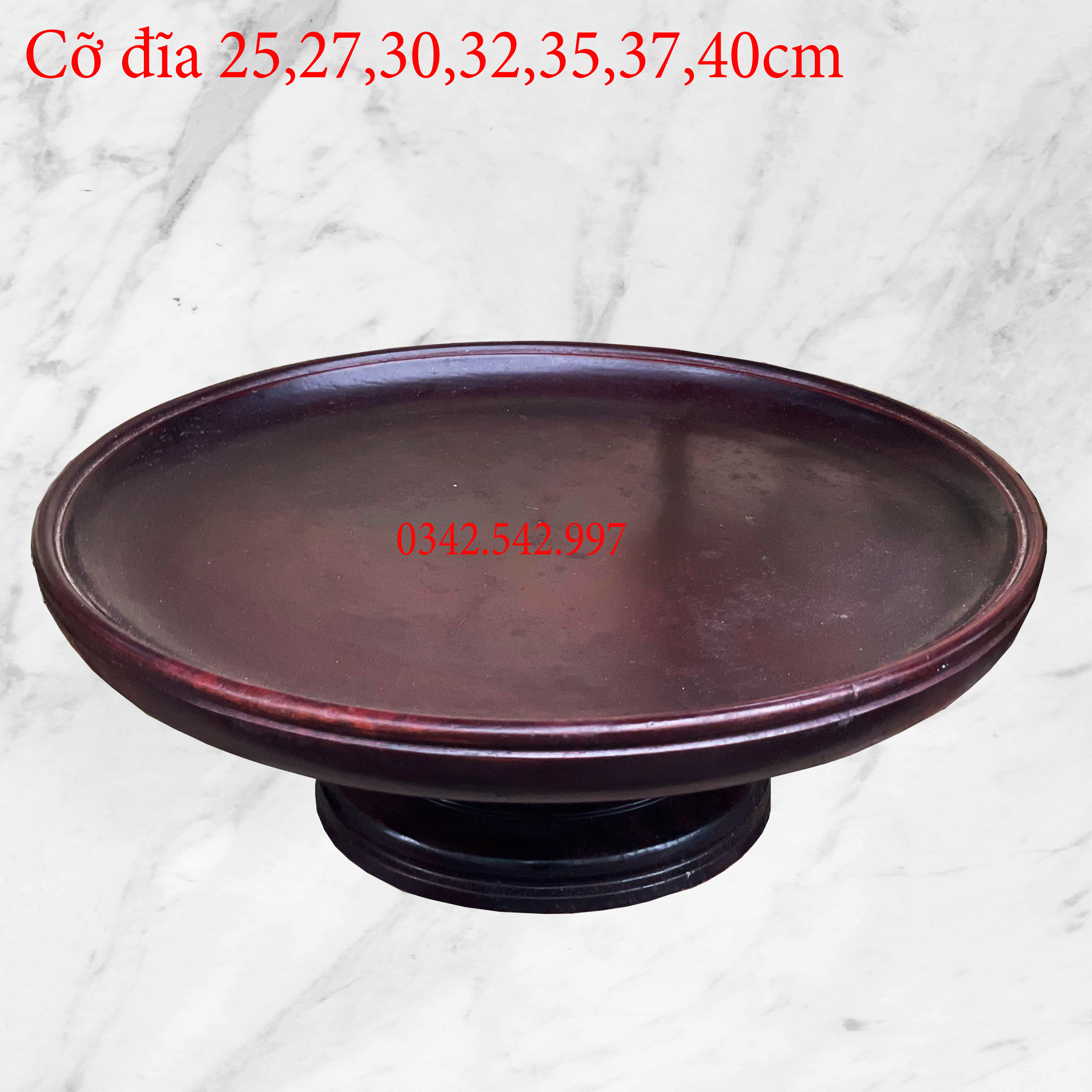 Mâm thờ đĩa hoa quả bàn thờ giả cổ gia tiên cao 13cm