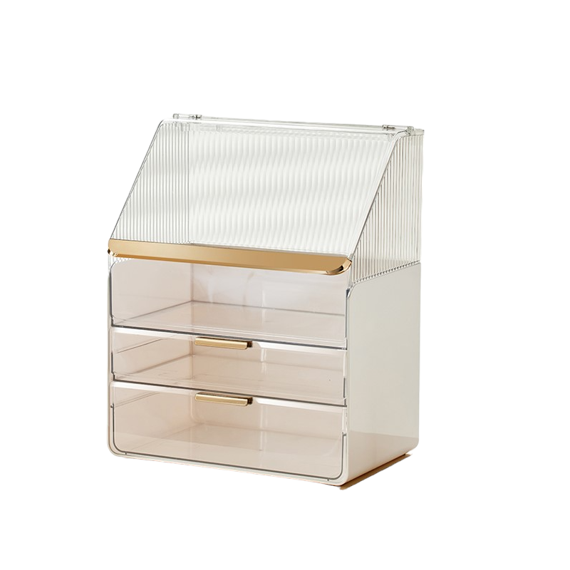  Hộp Đựng Mỹ Phẩm YTC 3 Tầng Cao Cấp - Gói Đơn Thiết Kế Tiện Ích Màu Trắng - Xuất Xứ Việt Nam 