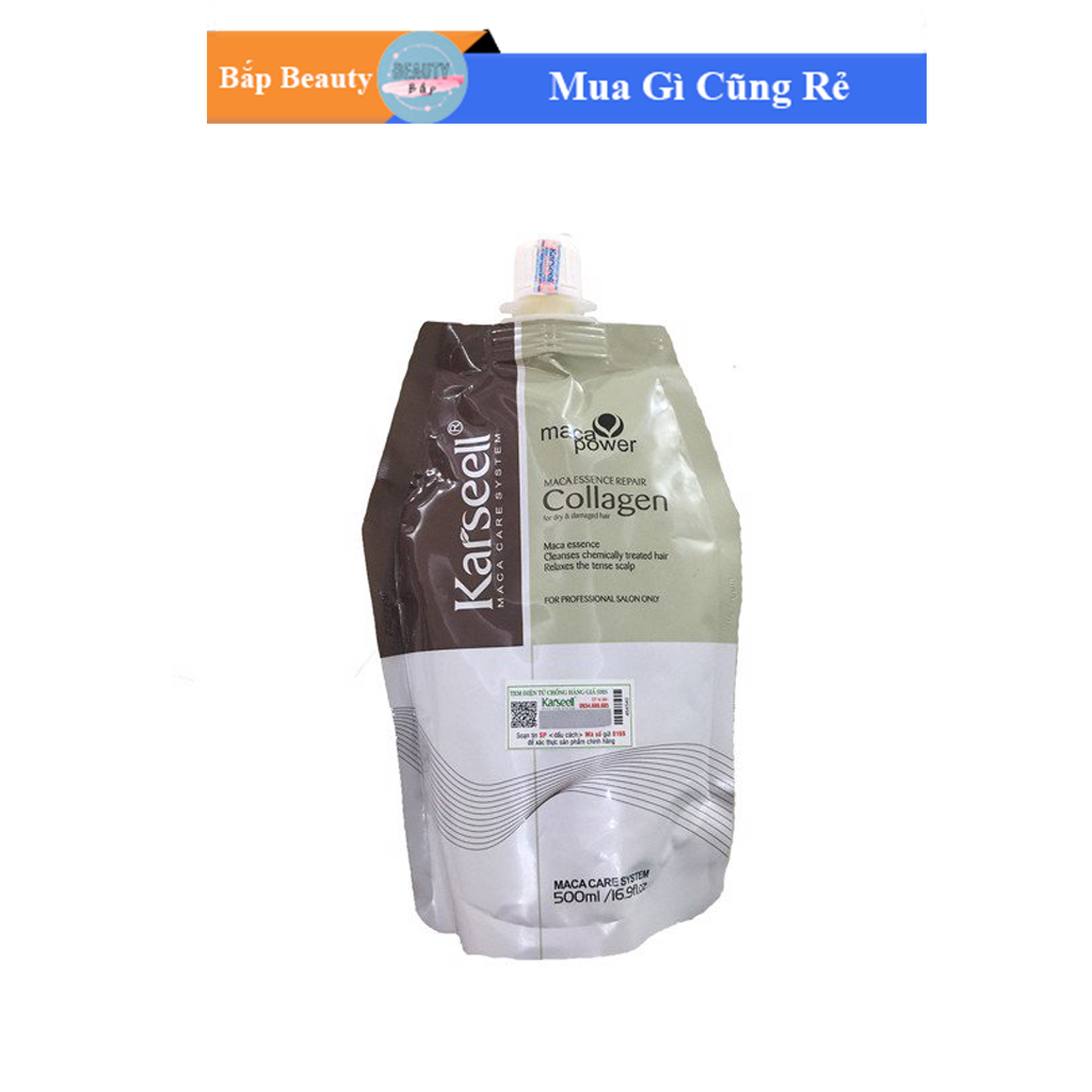 Kem ủ tóc dưỡng tóc mềm mượt Collagen Karseell Maca 500ml