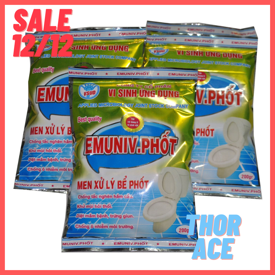 [Hoàn Tiền 10%] Men xử lý bể phốt Emuniv phốt 200g