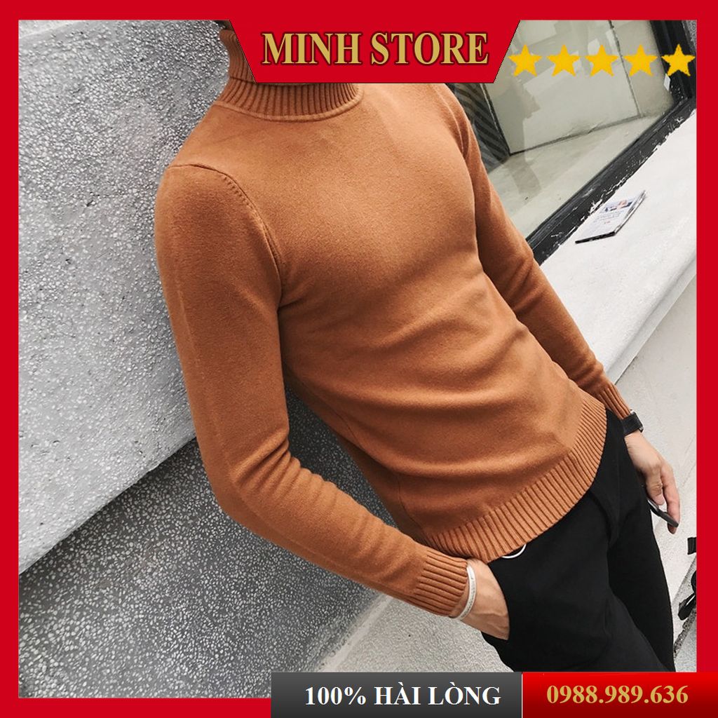 Áo Len Nam cổ cao dài tay Áo len nam cổ lọ Áo len nam cao cổ HÀN QUỐC dày dặn thời trang nam đẹp cao cấp AL01 - Minhstore5