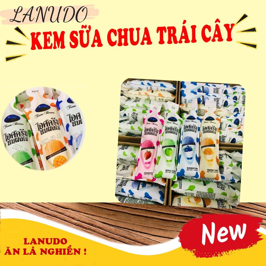 Kem sữa chua mix vị ❤️Combo 10  Kem trái cây loại I siêu to-Kem hoa quả mát lạnh giải nhiệt mùa hè thơm ngon bổ dưỡng