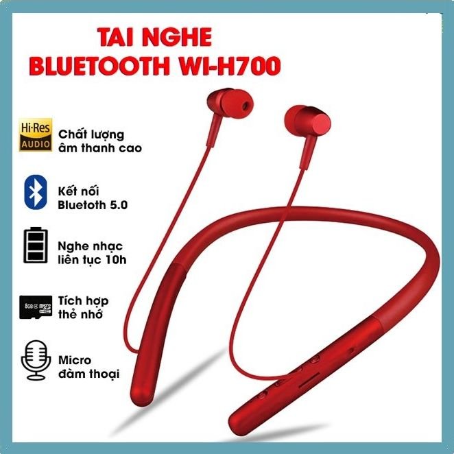 [TAI NGHE KHÔNG DÂY QUÀNG CỔ ] TIẾNG SIÊU BỀN-SIÊU KHỎE-NGHE SIÊU LÂU 9-10H SIÊU DẺO KHÔNG LO VA ĐẬP Tai nghe Bluetooh Sony H700 Fullbox - MÀNG LOA 9 MM TAI NGHE CHOI THỂ THAO LÁI XE RẢNH TAY