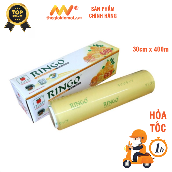 Màng bọc thực phẩm Ringo Loại Lớn dùng cho nhà hàng quán ăn 30cm x 400m