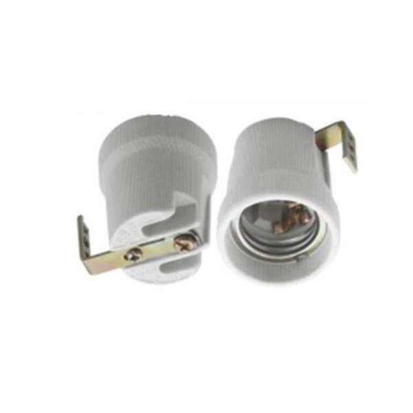 Đuôi đèn bằng sứ miệng vặn E 27 thông dụng - Đui đèn cách nhiệt chống cháy an toàn