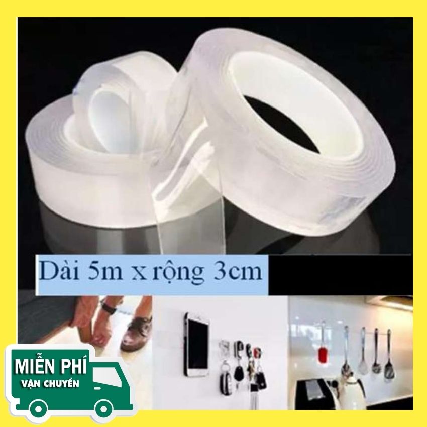 Băng Keo Nano Siêu Dính 2 Mặt Trong Suốt