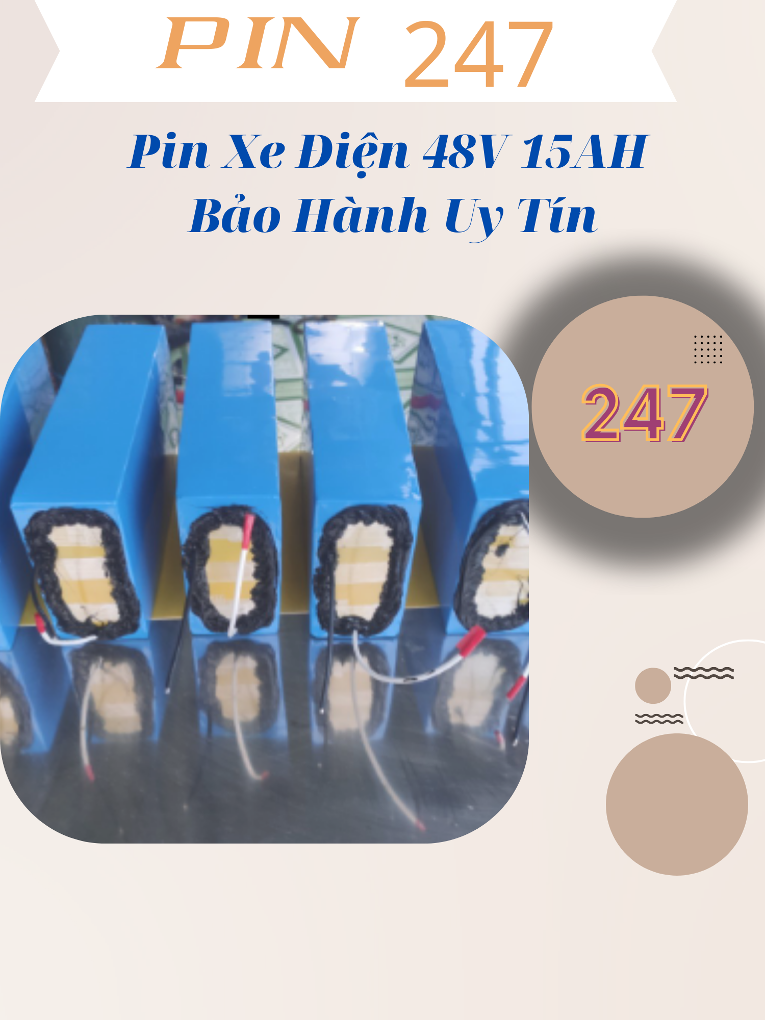 Pin xe điện 48v 15ah bảo hành uy tín