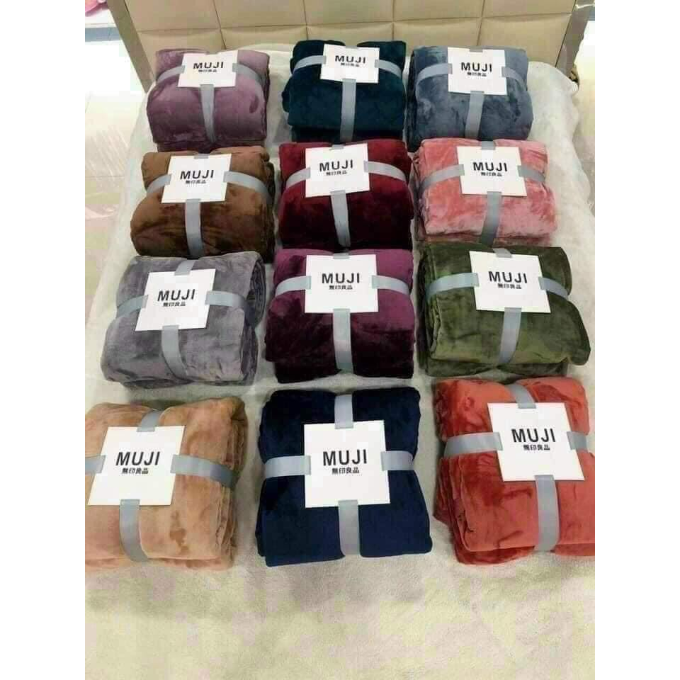 Chăn Muji lông tuyết siêu mềm mịn, chăn lông tuyết cao cấp 2mx2m3