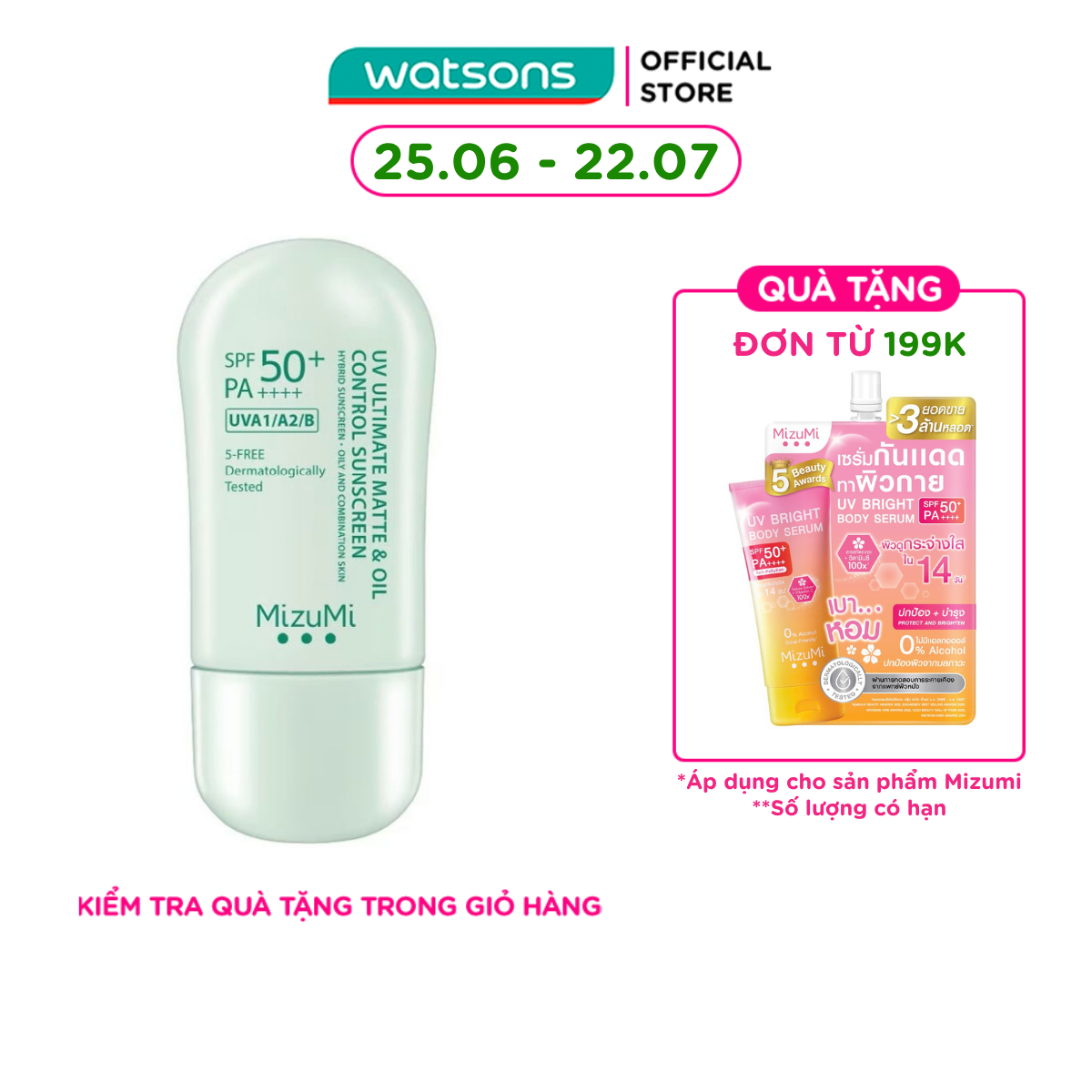 Kem Chống Nắng Kiềm Dầu Mizumi UV Ultimate Matte  Oil Control Sunscreen SPF50+ PA++++ 40g