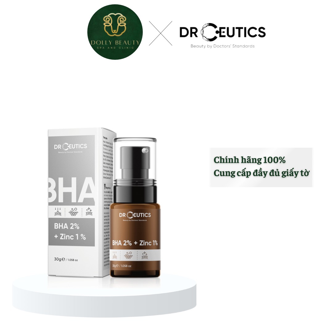 Serum bha giảm mụn ngừa thâm bha 2% + zinc 1% của drceutics