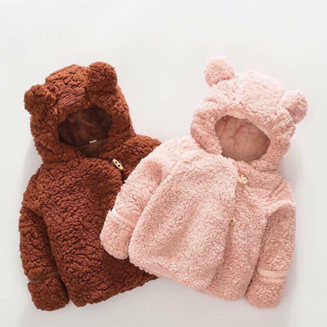 Áo gấu lông bé trai gái size 8-16kg