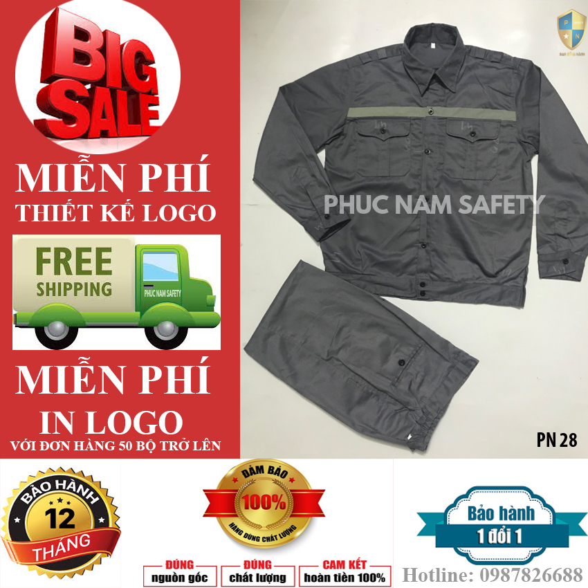 Quần áo bảo hộ lao động PN28 màu chi có phản quang, quần áo bảo hộ giá rẻ, quần áo bảo hộ chất lượng, quần áo bảo hộ lao động, đồng phục công nhân, đồng phục kỹ sư, đồng phục công ty, bảo hộ lao động Phúc Nam