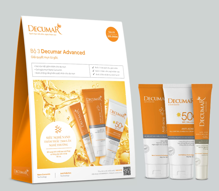 COMBO 3 DECUMAR ADVANCED - Giải quyết mụn tận gốc