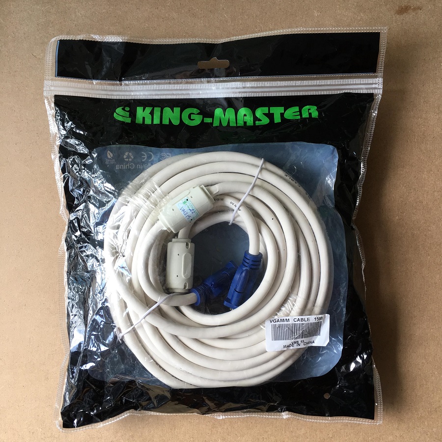 Cáp VGA King-Master Kết Nối Vi Tính - Màn Hình, TV, Máy Chiếu Dài 15m