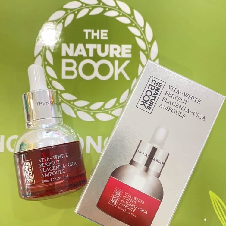 [TẶNG 5 MẶT NẠ] Tinh Chất Nhau Thai Cừu The Nature Book Trắng Da Giảm Đốm Nâu Hết Mụn Chiết xuất Vitamin C 30ml Cho Mọi Loại Da