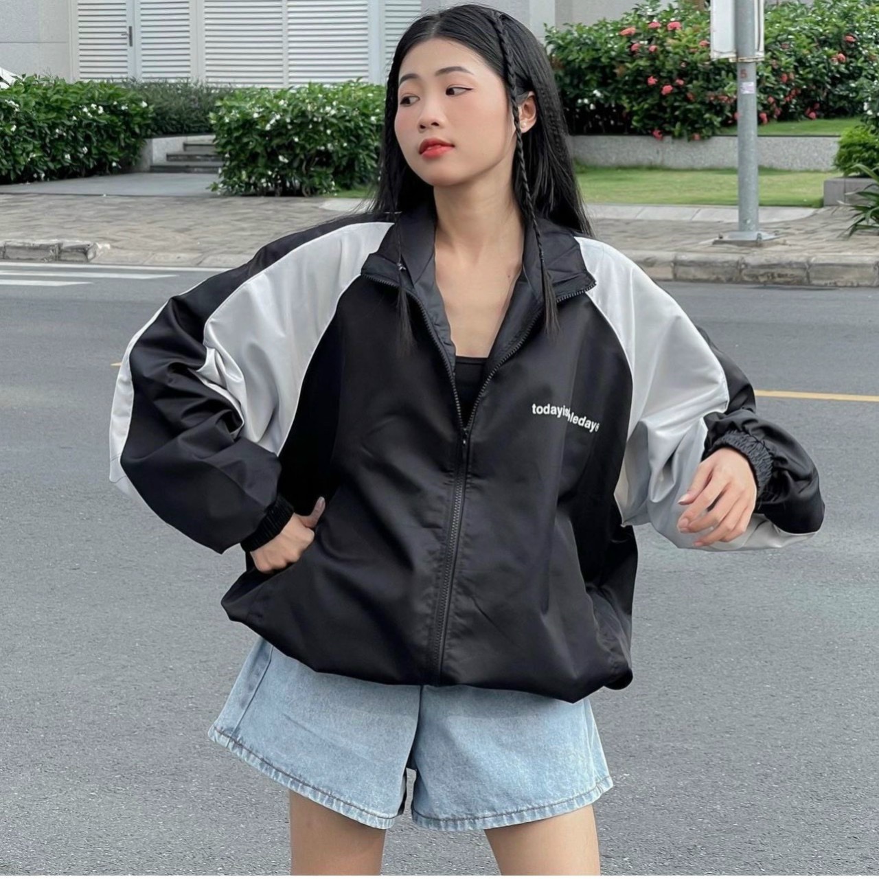 Áo Khoác Dù Cặp Đôi Todayisdumbleday Unisex Form Rộng 2 Lớp Lót Dù Cực Xinh