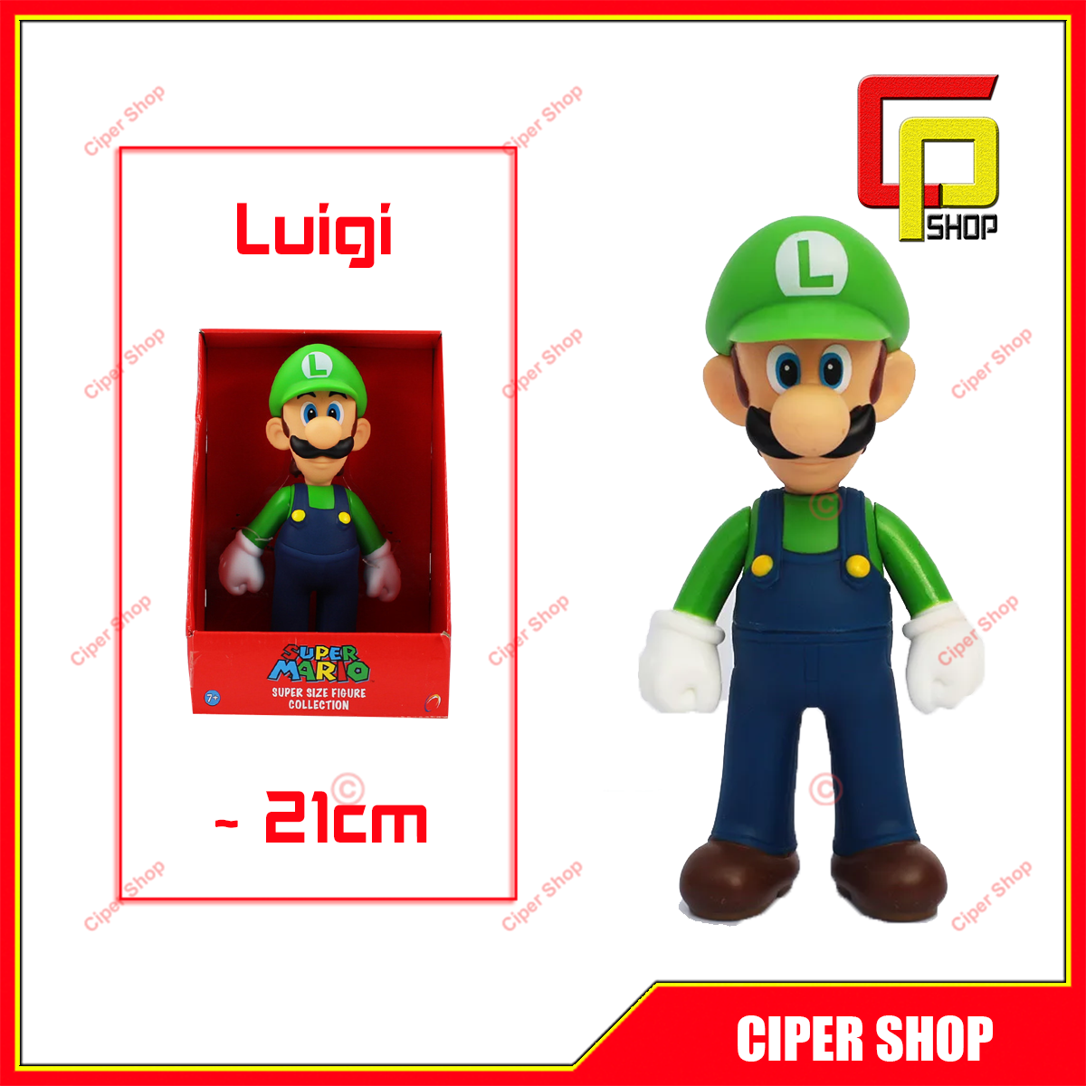Mô hình Luigi Mũ Xanh  - Mô hình Mario - Figure Action Luigi