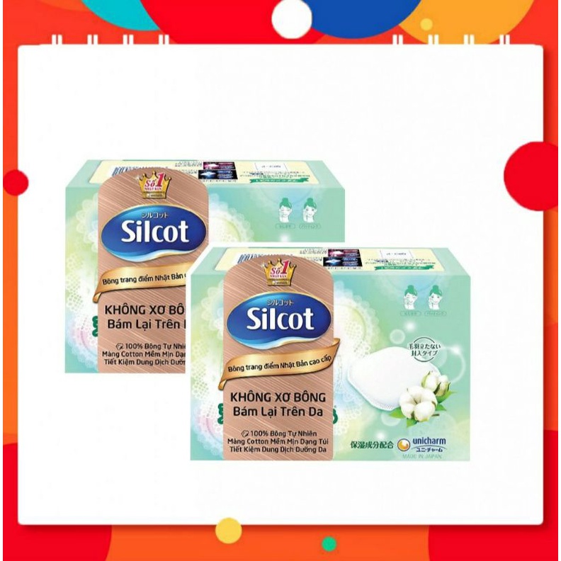 Bông tẩy trang Silcot - Bông Trang Điểm Silcot Nhật Bản Cao Cấp Loại 66 - 82 miếng/hộp Silcot Unicharm