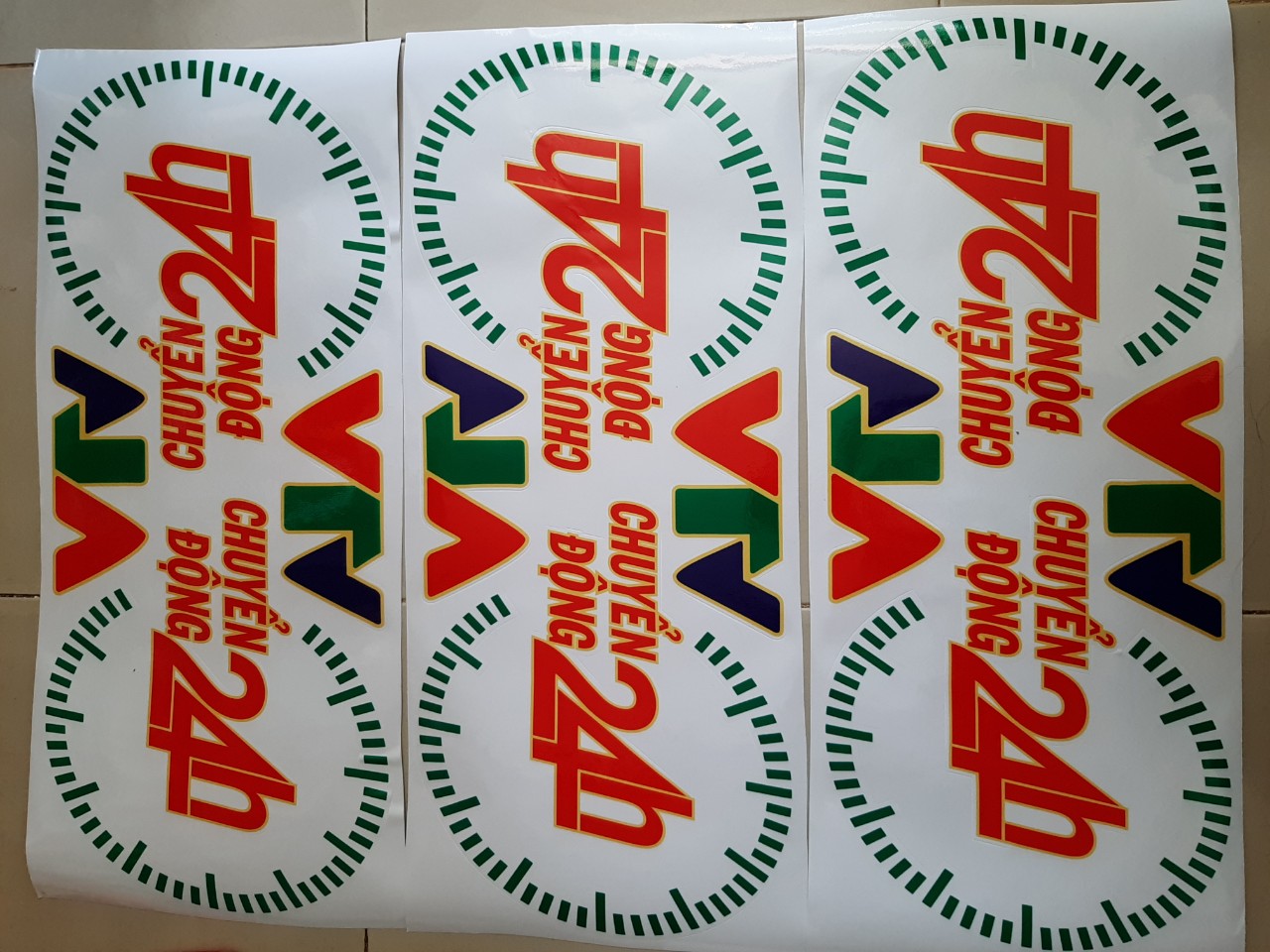 Tem chuyển động 24h , trang trí xe, tem dán decal xe