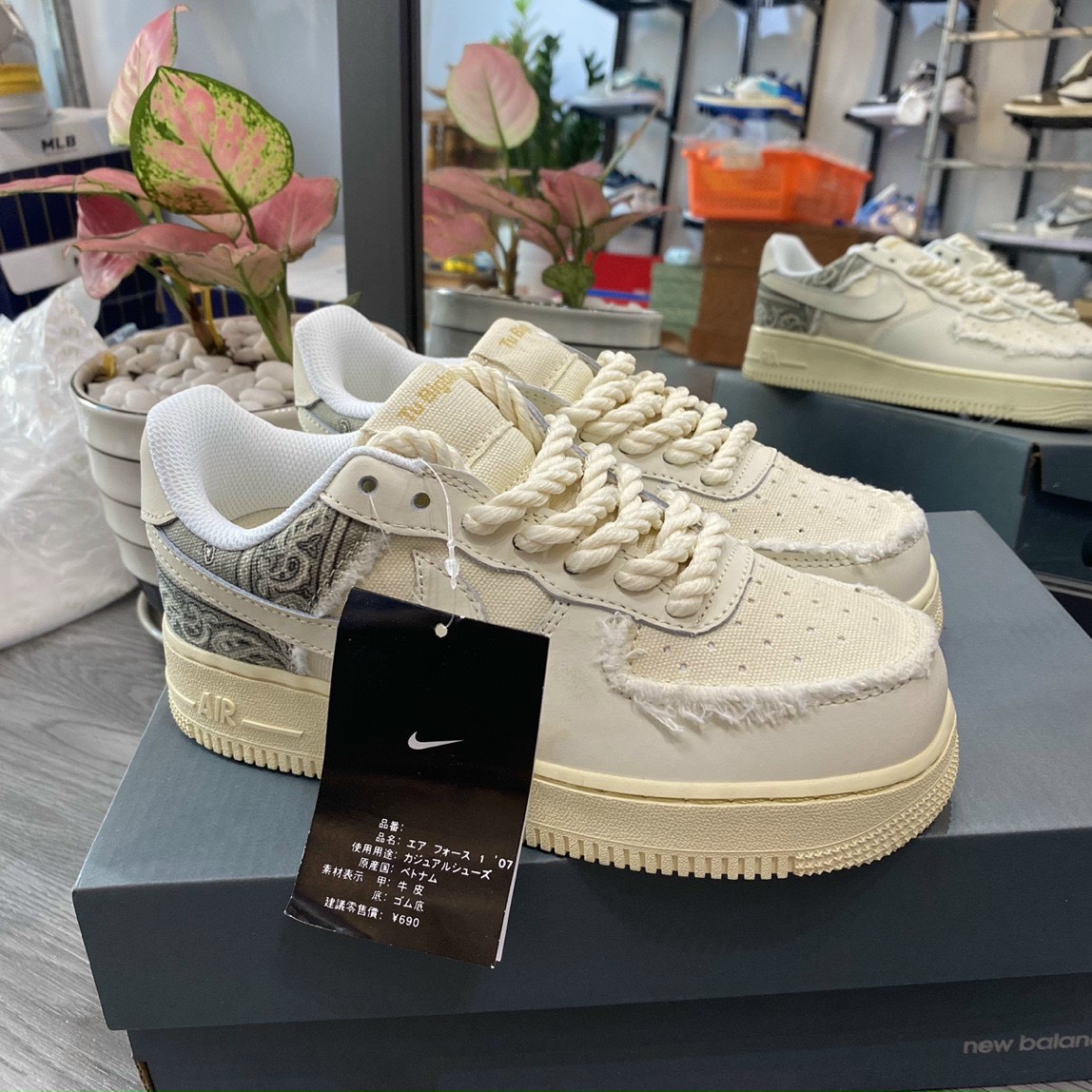 Giày af1 dây thừng, giày air force 1 dây thừng bản mới 2022 cao cấp fullbox bill