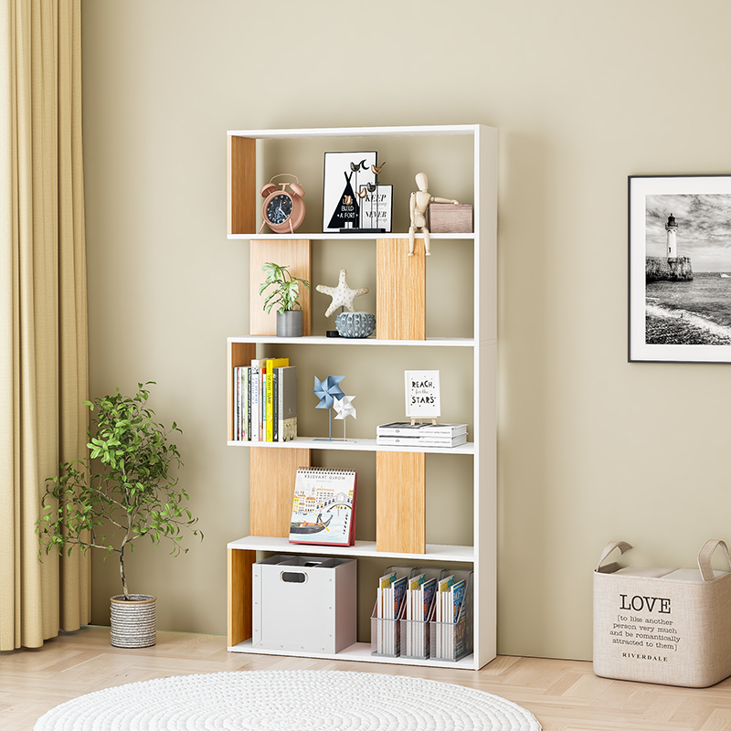 Kệ Sách Đứng Đa Tầng Vân Gỗ Kết Hợp Trắng Thương Hiệu IGEA - GP105B