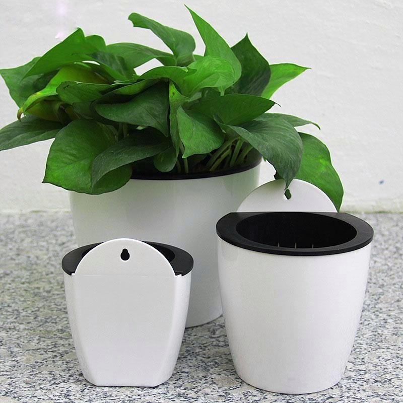 [HCM]Chậu nhựa treo tường tự tưới nước cho cây cảnh trang trí cây hoa kiểng cây văn phòng