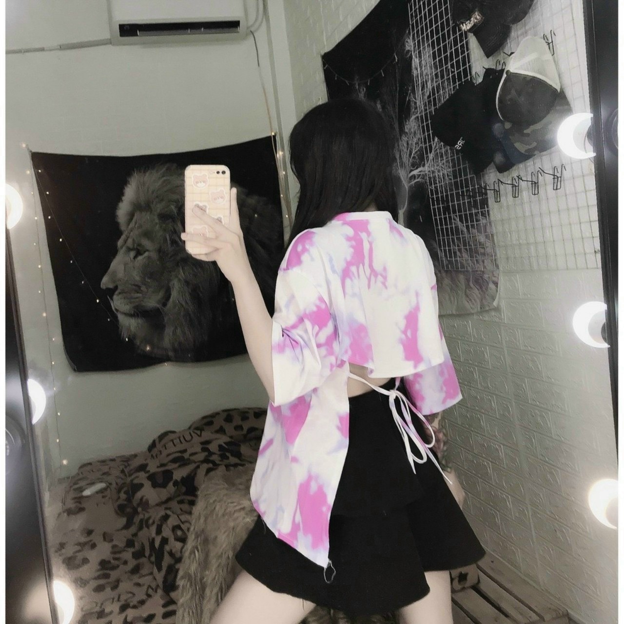 [HCM]Áo thun nữáo kiểu Nữ áo loang nhiều màu tay lỡ hở lưng 3/4 cột nơ sau siêu đẹp siêu sexy siêu đẹp(MẪU MỚI)