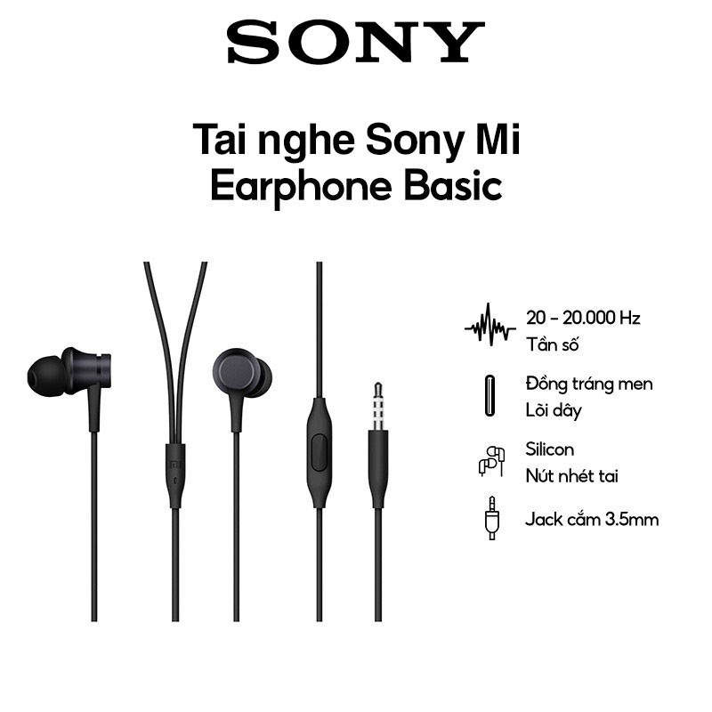 Tai nghe Sony Jack 3.5mm 1More có dây DYDX có mic nhét tai màu xám Bảo hành lỗi 1 đổi 1 trong 30 ngày
