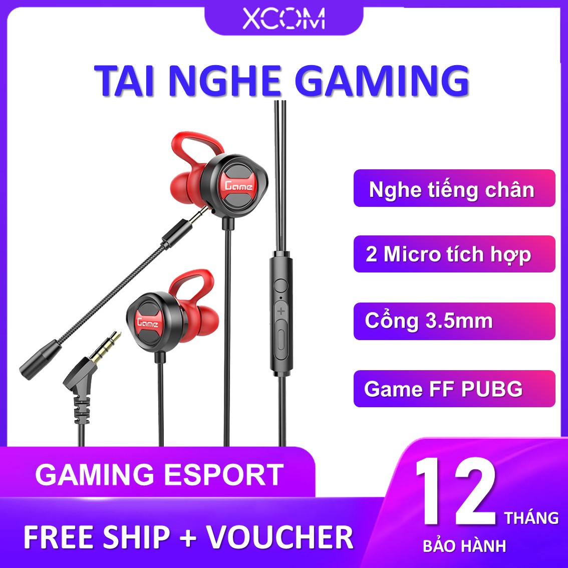 Tai Nghe Gaming Có Mic Kép G18 Dòng Tai Chơi Game Trên Điện Thoại Chơi Pubg FF Liên Quân Tốc Chiến Nghe Rõ Tiếng Bước Chân Thiết Kế Tai Nghe Có Dây Nhét Tai In Ear Tai Nghe Chơi Game Esport Điện Thoại Máy tính PC - Phiên Bản Nâng Cấp 2021
