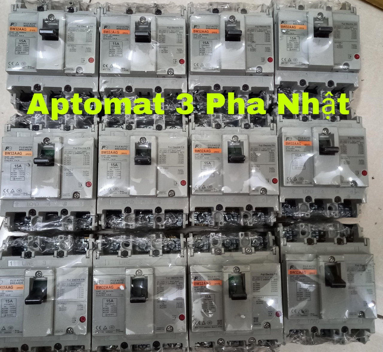 Aptomat mcb 3 pha nhật 15a