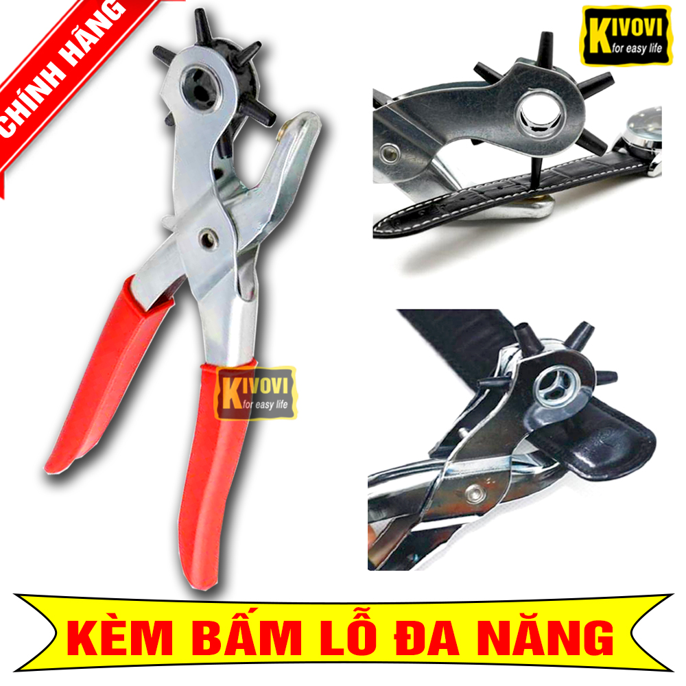 Kềm bấm lỗ thắt lưng/ kìm bấm lỗ dây nịt - kìm bấm lỗ dây đồng hồ - kìm đục lỗ thắt lưng / đồ bấm lỗ tròn đục lỗ khoen đa năng cầm tay - kivovi