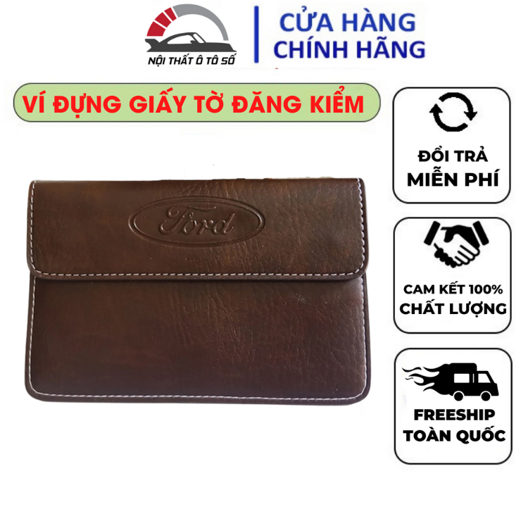 Ví đựng giấy tờ ô tô đăng kiểm in logo hãng Ford
