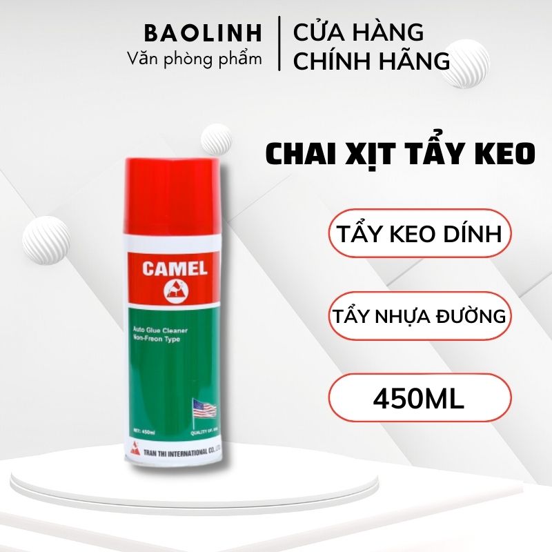 Chai Xịt Tẩy Băng Keo, Tẩy Băng Dính, Nhựa Đường Chính Hãng CAMEL 450ml - vanphongpham.baolinh