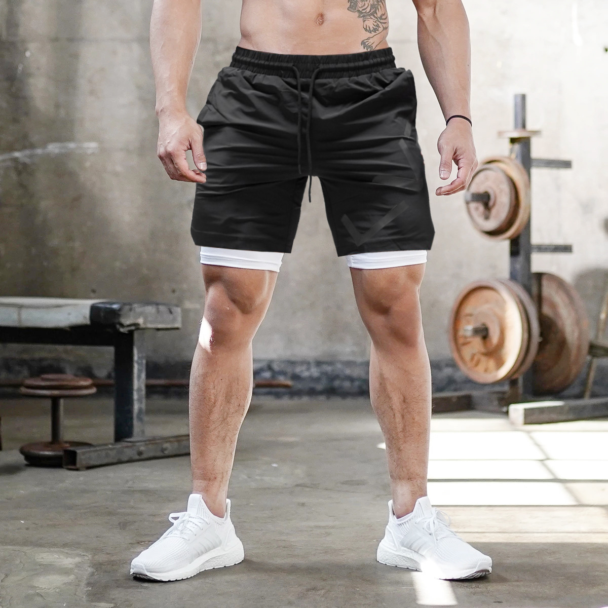 Quần đùi tập gym nam 2 lớp LVFT Z167