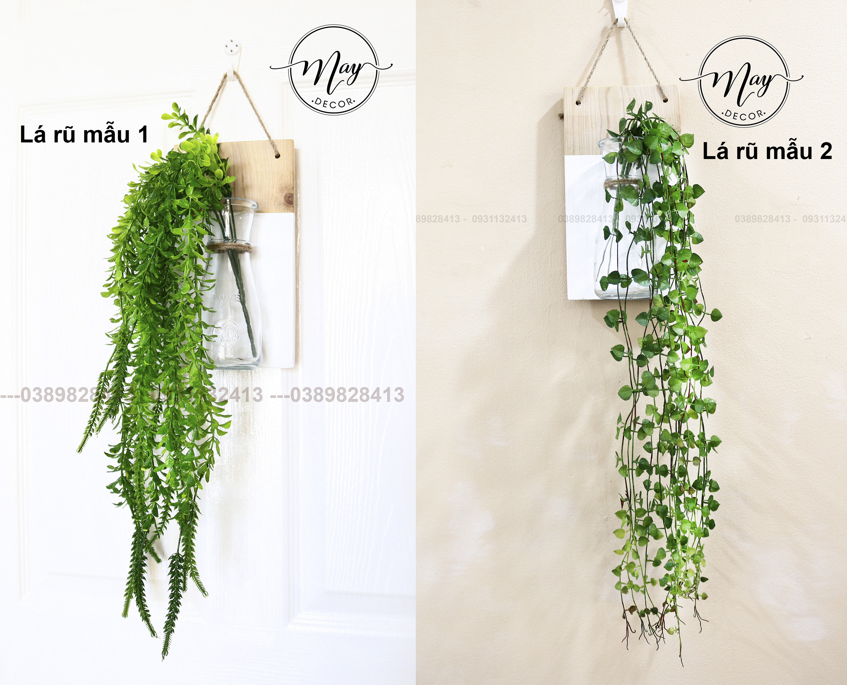 Hoa giả treo tường, Bảng lọ hoa rũ treo tường, dây leo trang trí