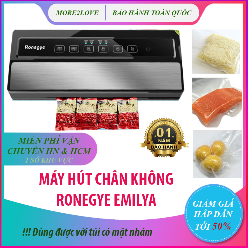 Máy hút chân không Ronegye Túi Nhám, TOP Máy hút thực phẩm an toàn - Cách sử dụng máy hút chân không - Bảo hành 12 tháng - Lỗi 1 đổi 1 - More2love
